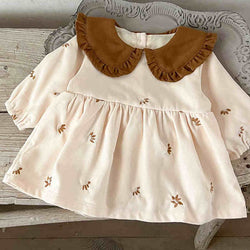 Contrast Lapel Infant and Toddler Dress