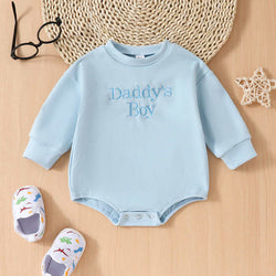 Solid Color Long Sleeve Crawling Suit