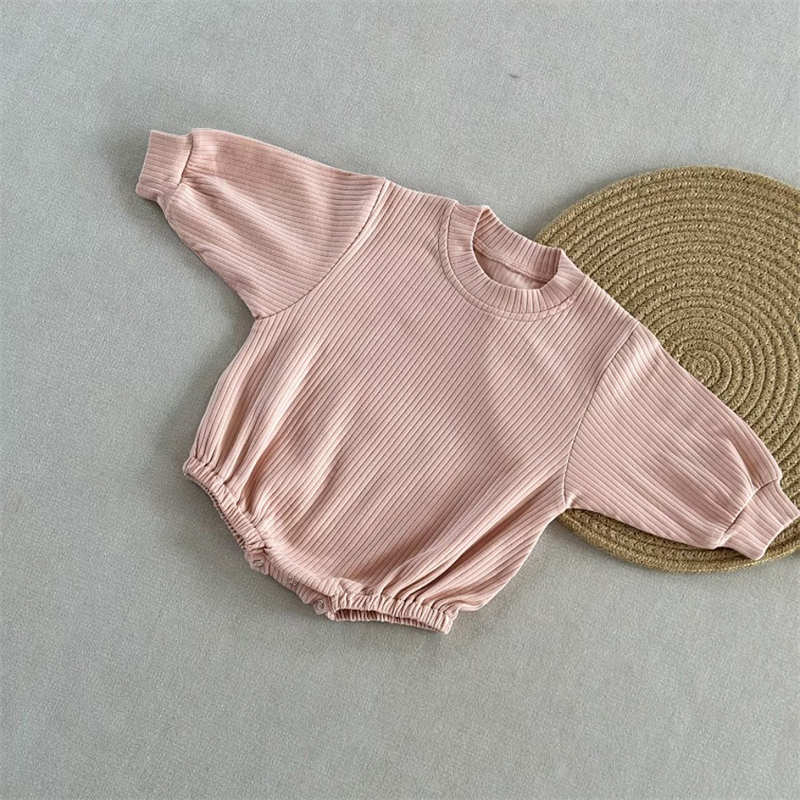 Solid Color Baby Ribbed Triangle Crawl Suit