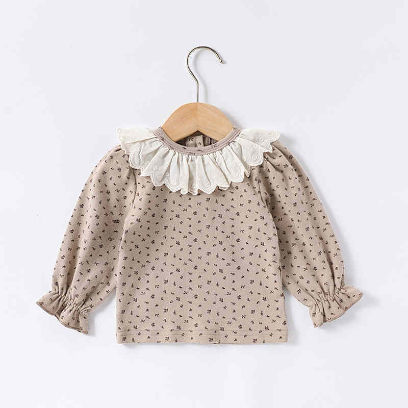 Small Floral Ruffle Collar Kids Top