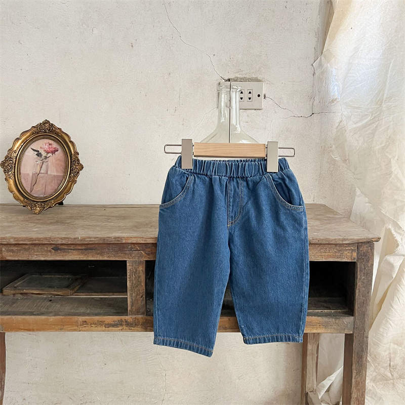 Girls Corduroy Embroidered Lapel Shirt + Jeans Set