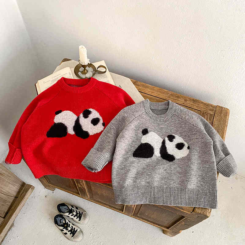 Cartoon Panda Knitted Children's Sweater