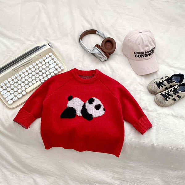 Cartoon Panda Knitted Children's Sweater