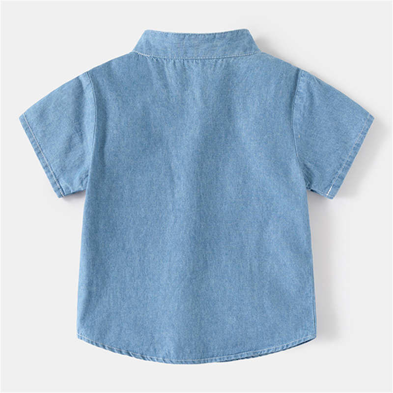 Boys Denim Shirt Button Blouse