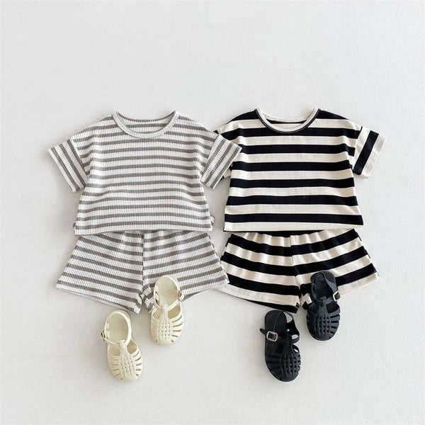 Baby Striped Short-sleeved Shorts Suit