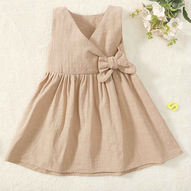 Solid Color Series Sleeveless Children's Bow Skirt