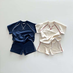 Boys and Girls Short-sleeved T-shirt Shorts Two-piece Set