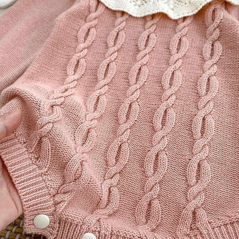 Ruffle Collar Knitted Baby Bodysuit