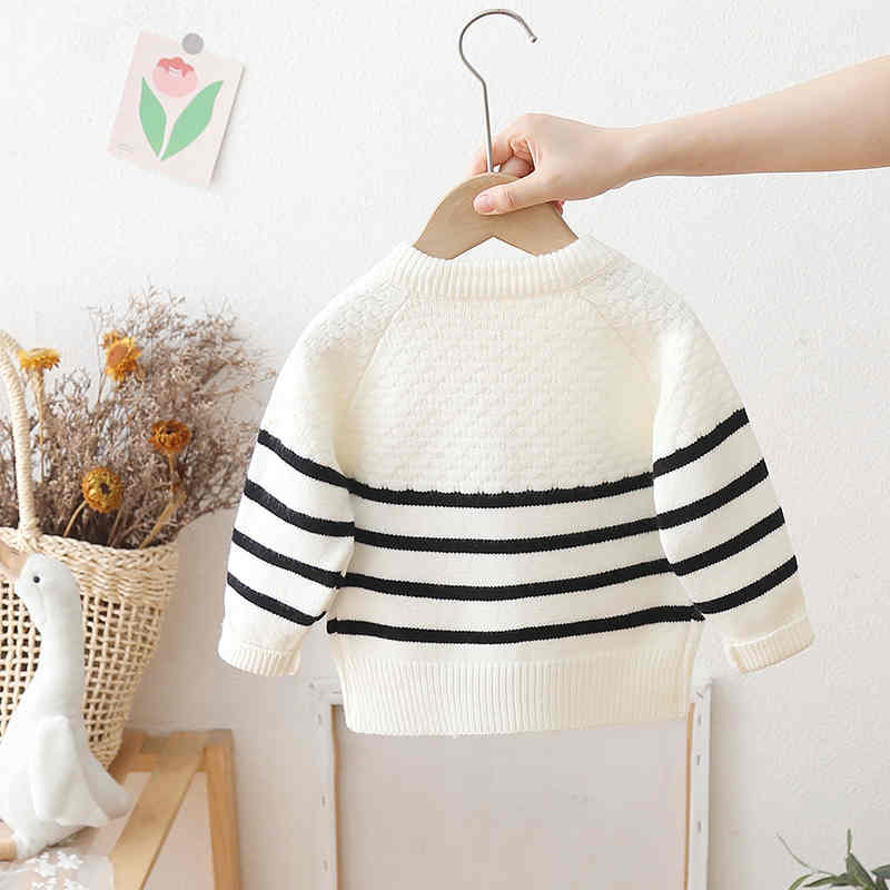 Bear Striped Kids Knitted Sweater