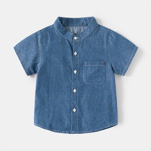 Boys Denim Shirt Button Blouse