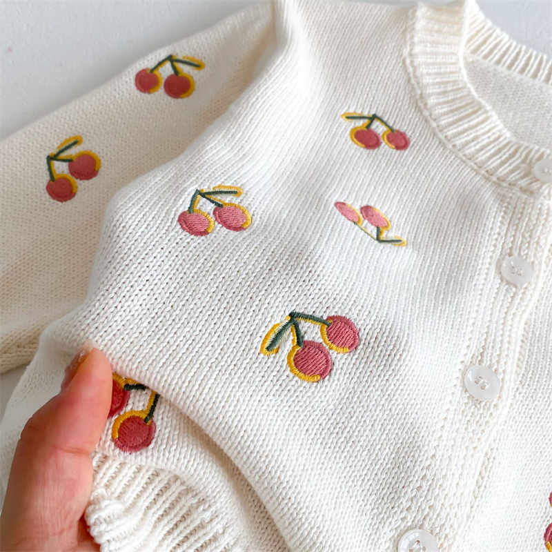 Children's Cherry Embroidered Sweater