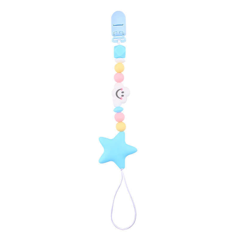 Cartoon Cloud Star Silicone Bead Pacifier Chain