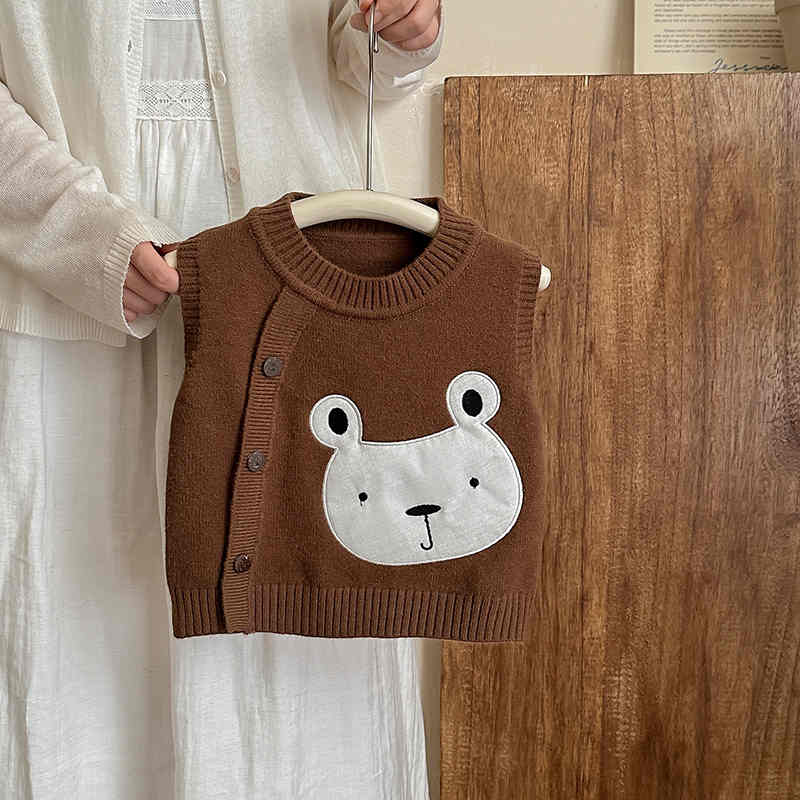 Kids Cartoon Vest Sweater