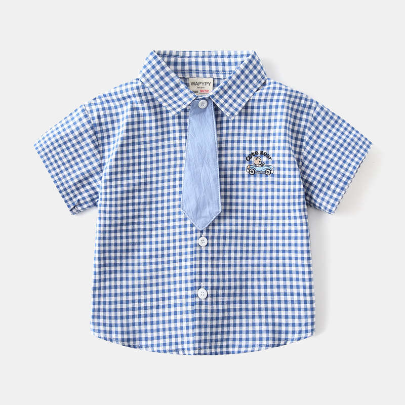 Plaid Short-sleeved Shirt for Kids