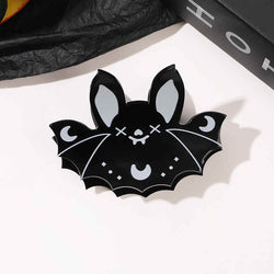 Black White Bat Halloween Hair Clip