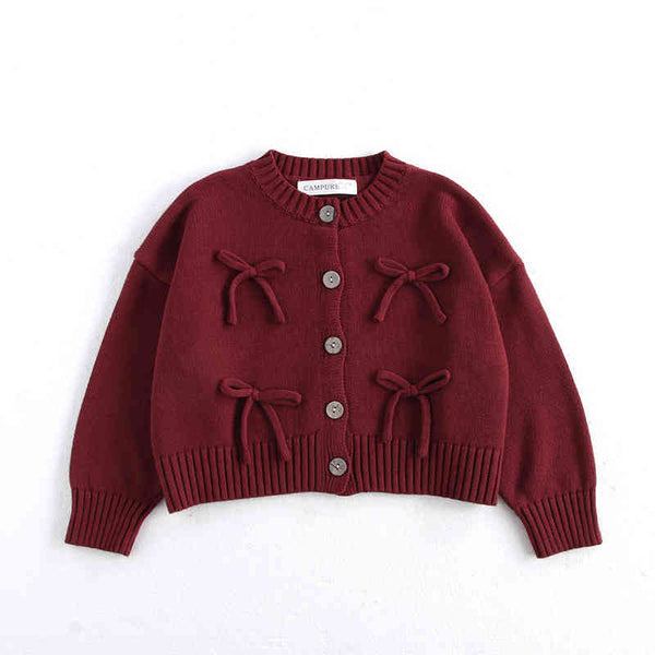 Red Bow Children's Sweater