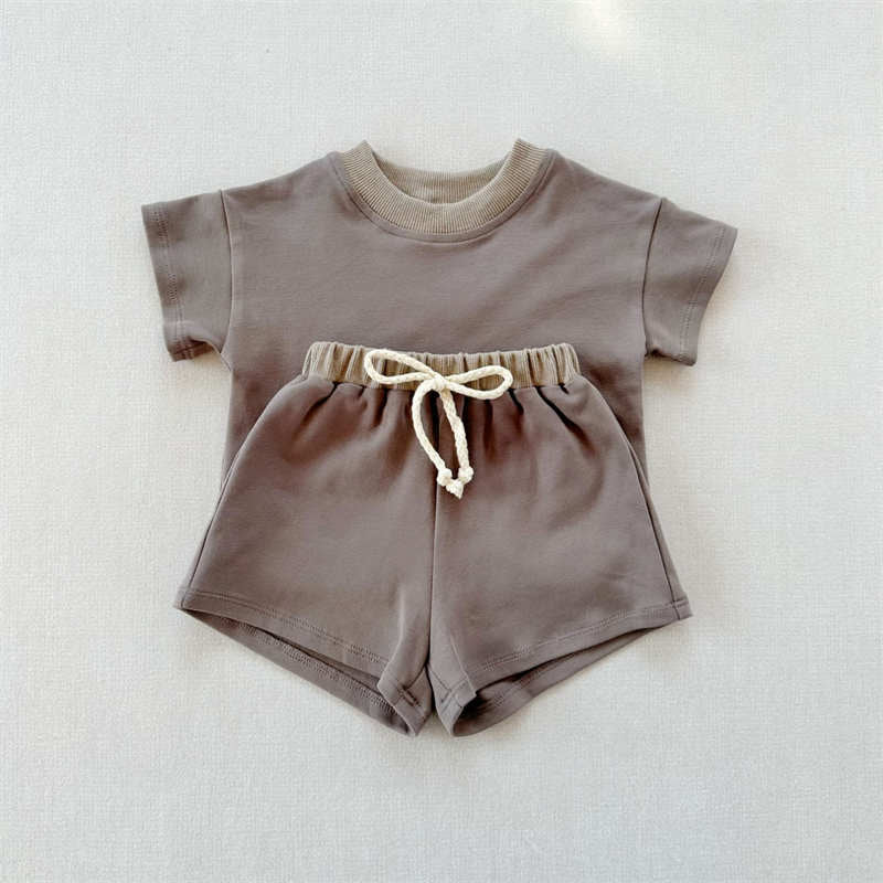 Solid Color Short-sleeved Baggy Suit for Kids