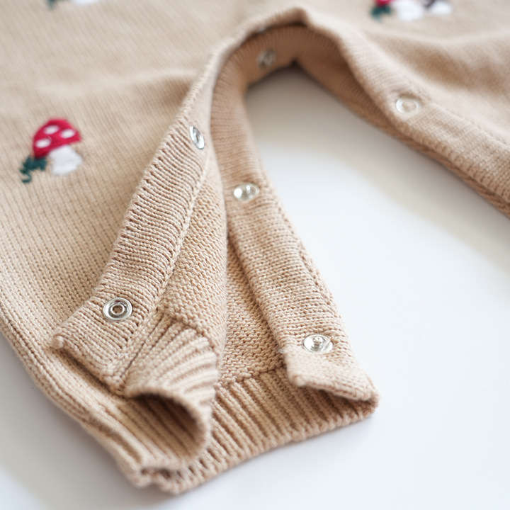 Baby Embroidered Mushroom One-piece Sweater