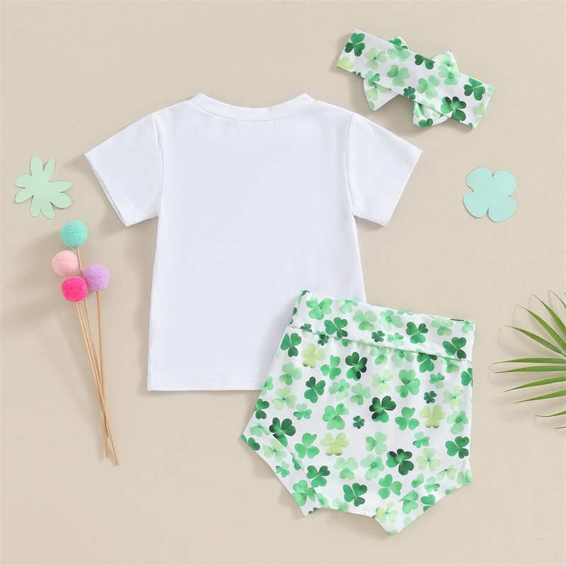 Four-leaf Clover Romper Three-piece Set