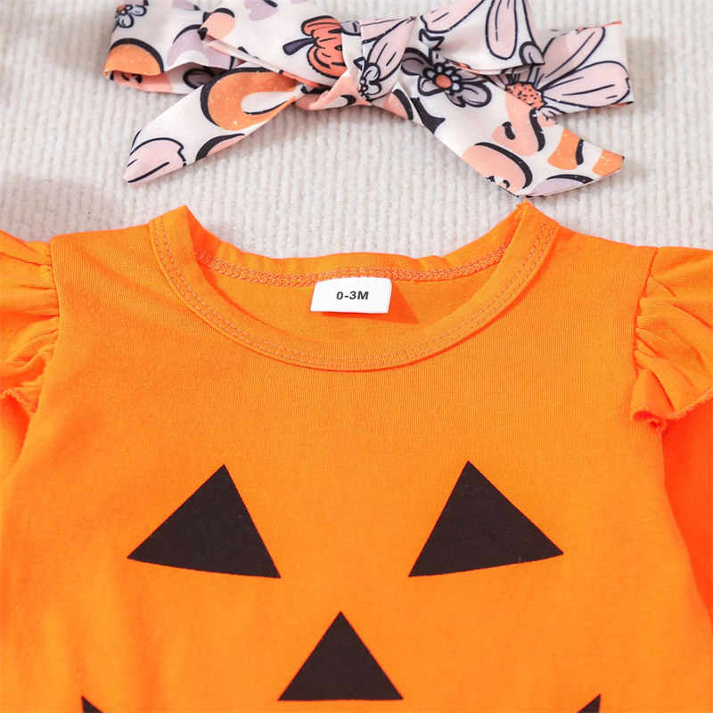 Infant Halloween Printed Long Sleeve Top + Overall Skirt