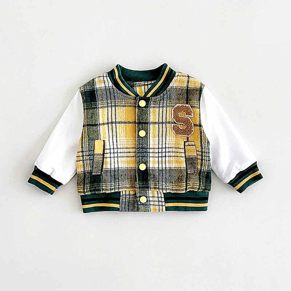 Boys and Girls Plaid Baseball Uniforms