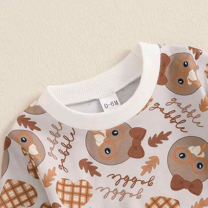 Children's Turkey Print Two-piece Set