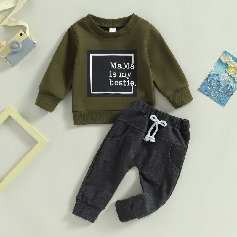 Mother's Day Printed Top Pocket Trousers Boy Suit