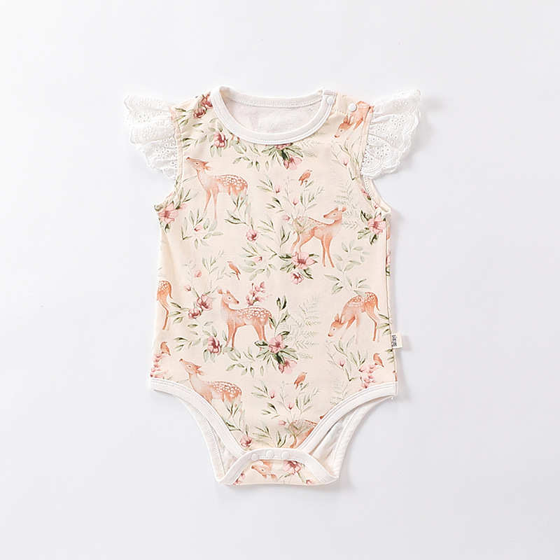 Newborn Rabbit Elk Triangle Bodysuits