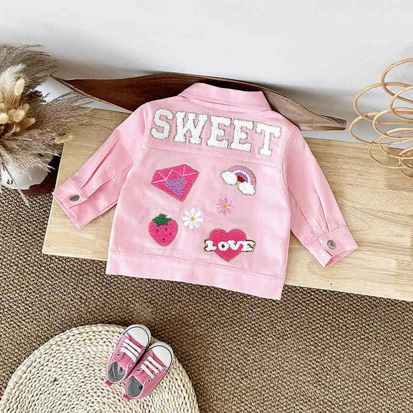 Baby Denim Jacket with Embroidered Letters