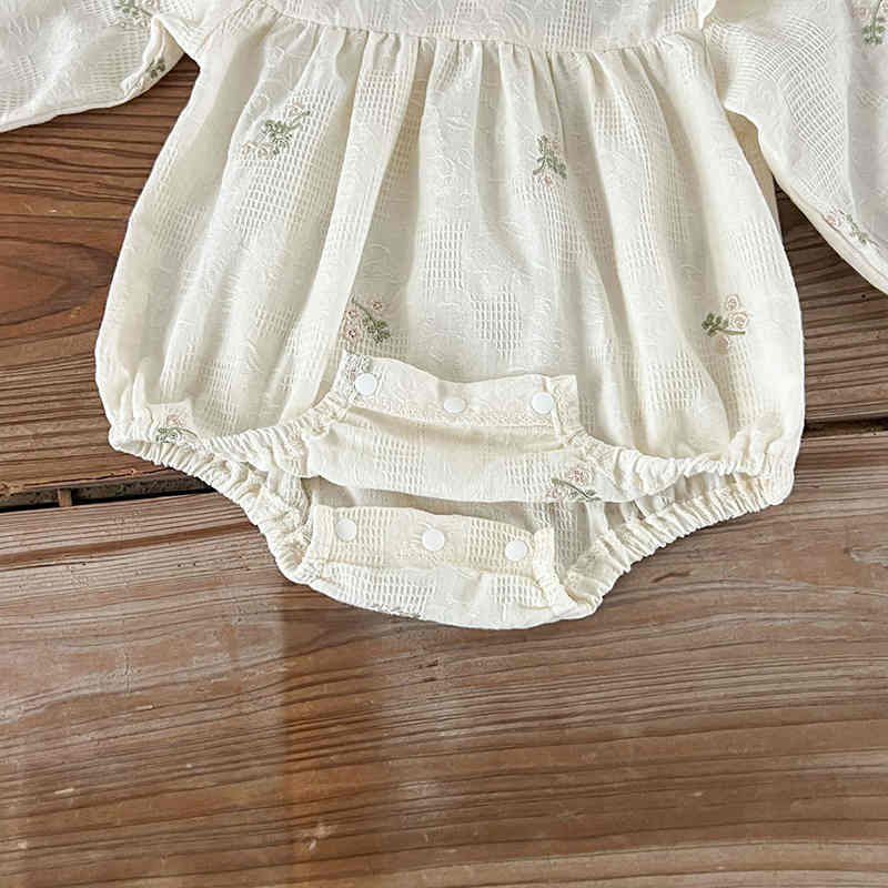 Baby Girl Flower Embroidered Bodysuit