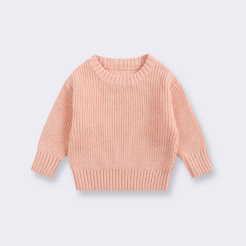 Solid Color Crew Neck Sweater for Boys and Girls