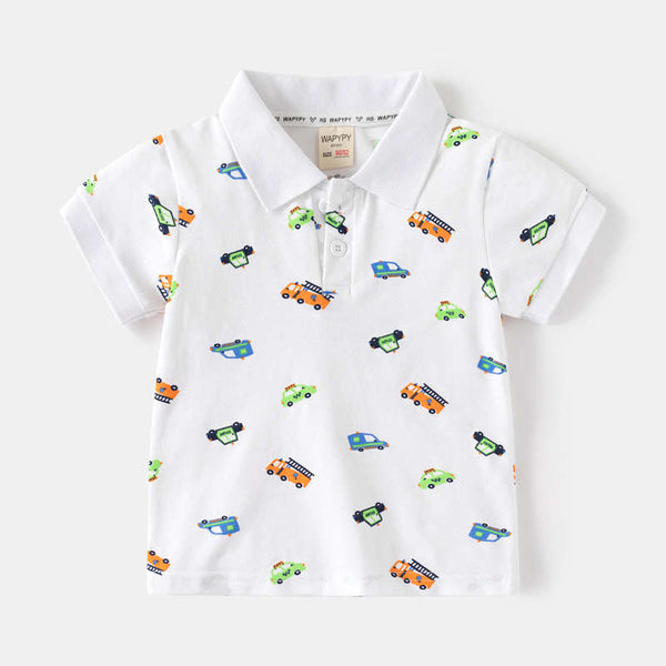 Car Print Short Sleeve T-shirt