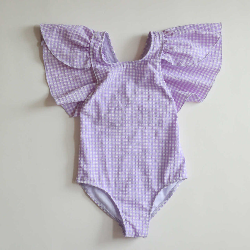 Children's Purple Plaid Swimsuit