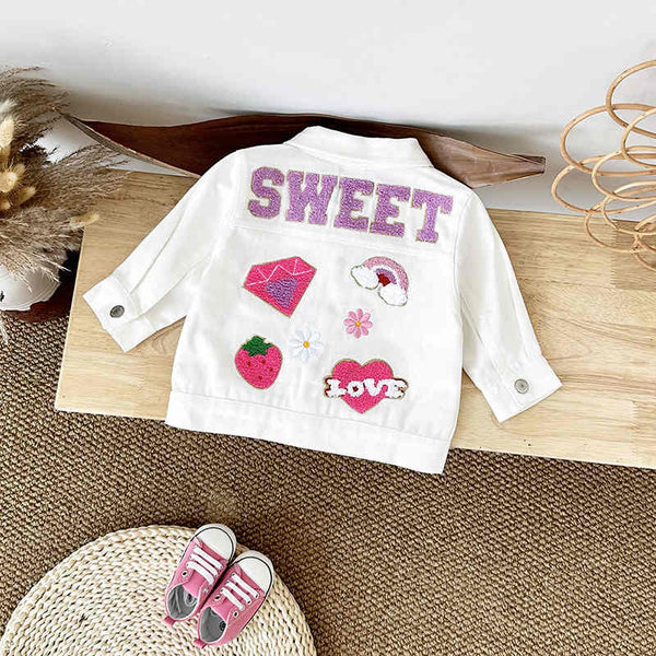 Baby Denim Jacket with Embroidered Letters