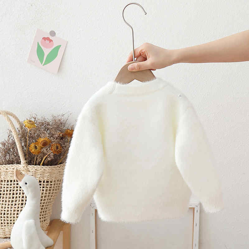 Girls Furry Knitted Sweater