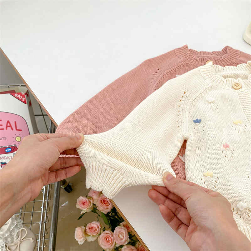 Hand-embroidered Knitted Cardigan Sweater