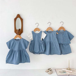 Baby Denim Dress Soft Denim Crawl Suit