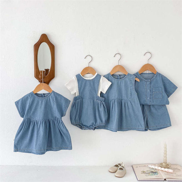 Baby Denim Dress Soft Denim Crawl Suit