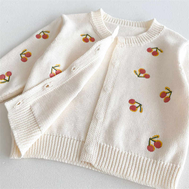 Children's Cherry Embroidered Sweater