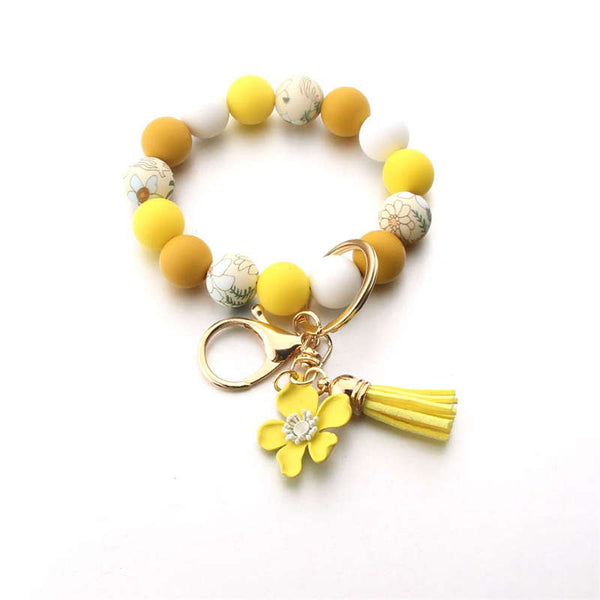 Daisy Denim Keychain Bracelet