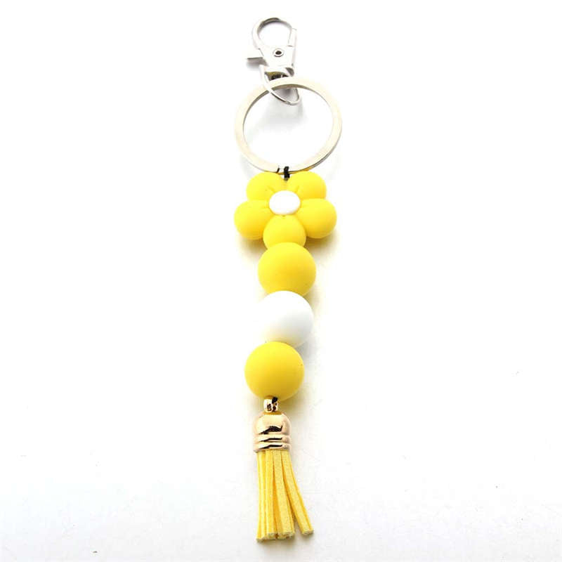 Flower Silicone Bead Keychain