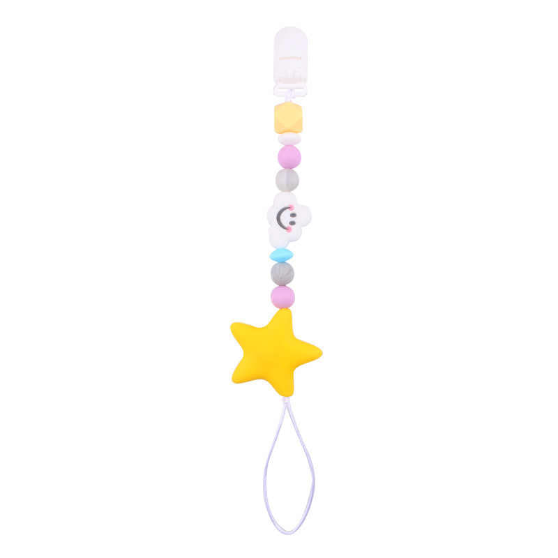 Cartoon Cloud Star Silicone Bead Pacifier Chain