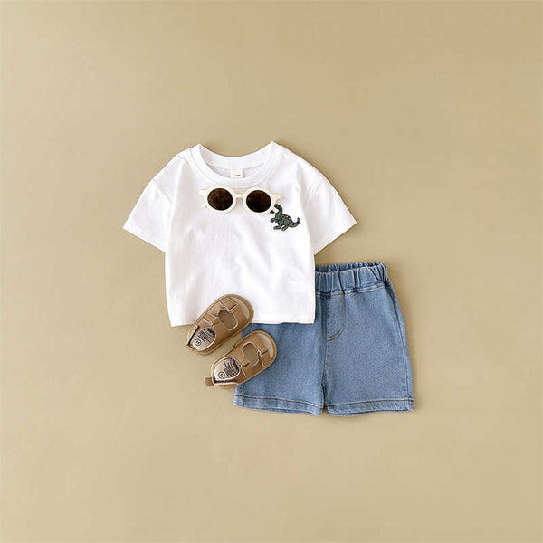 Kid Boy T-shirt + Denim Shorts Set