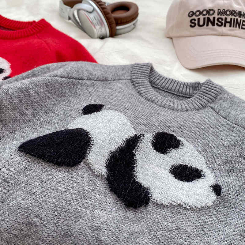 Cartoon Panda Knitted Children's Sweater