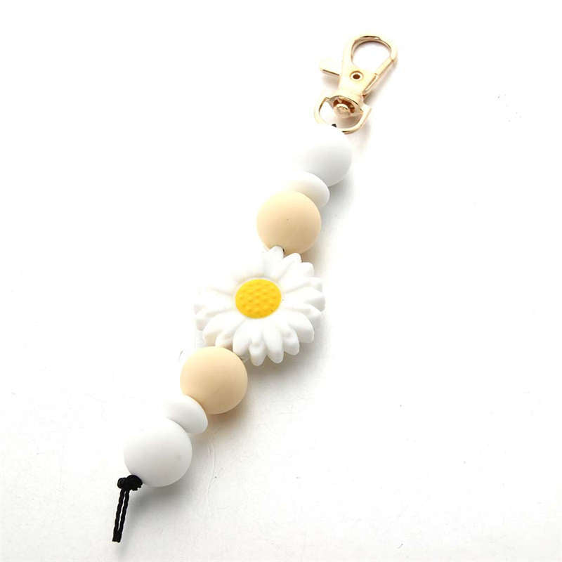 Flower Silicone Bead Keychain Car Keys Purse for Women