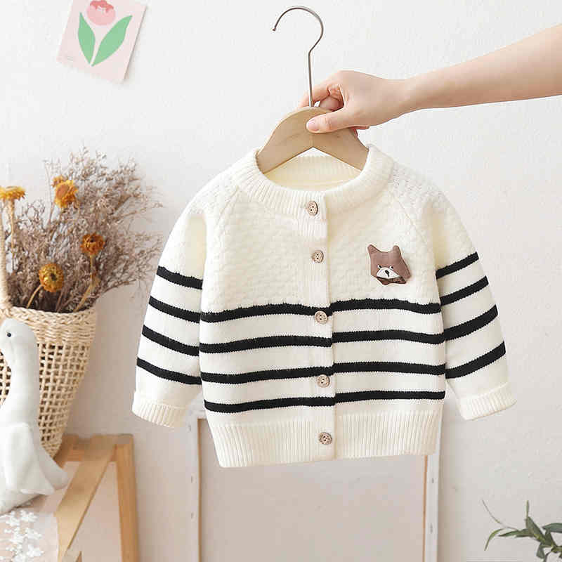 Bear Striped Kids Knitted Sweater