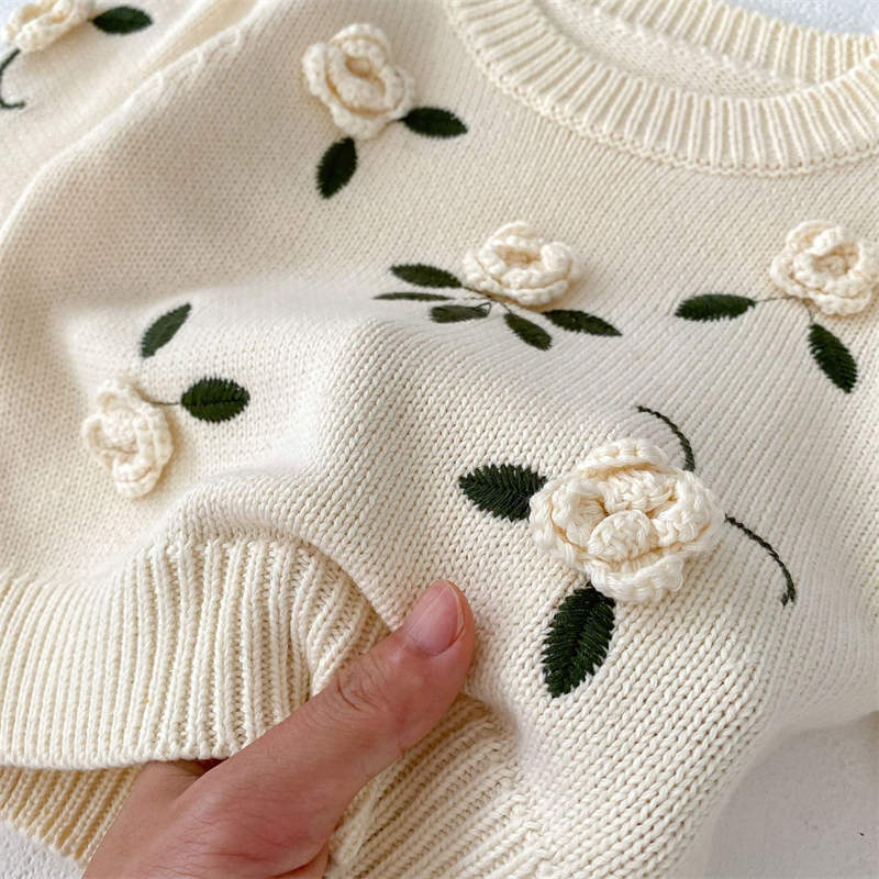 Flower Embroidered Sweater