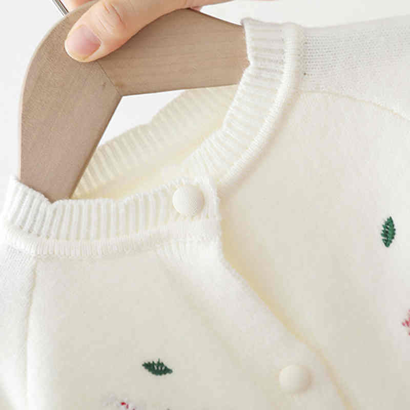 Girls Embroidered Sweater Coat