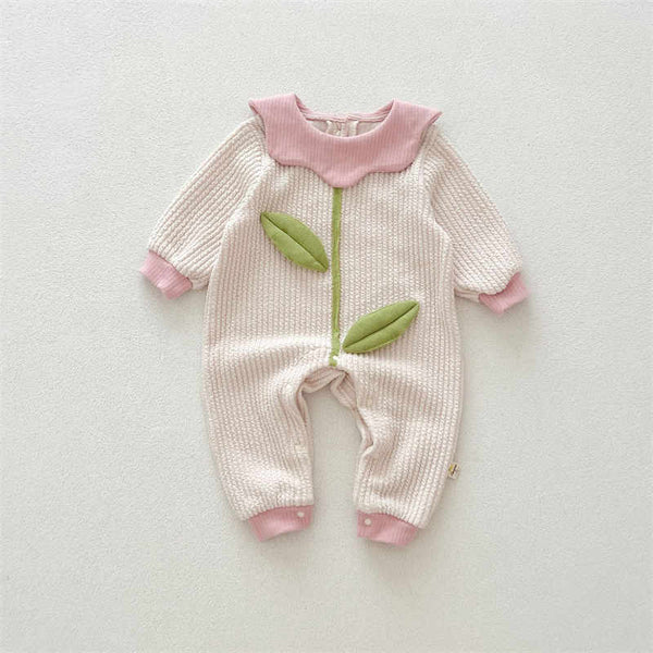 Color Block Long Sleeve Baby Bodysuit