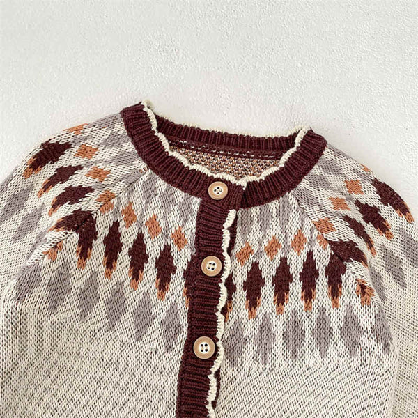 Argyle Jacquard Knitted Sweater